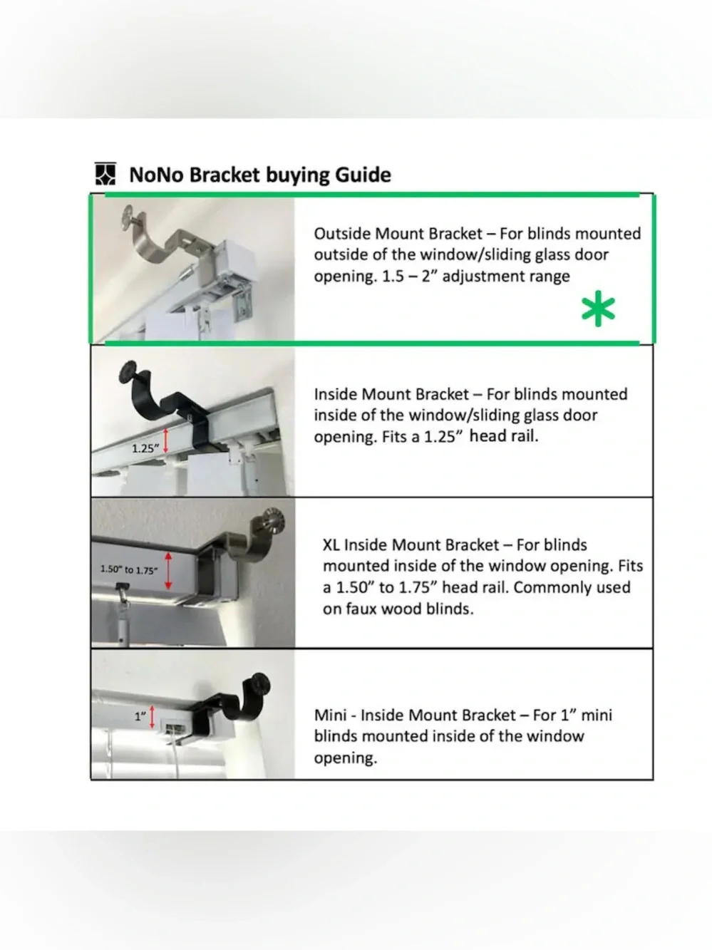 White NoNo Curtain Brackets
